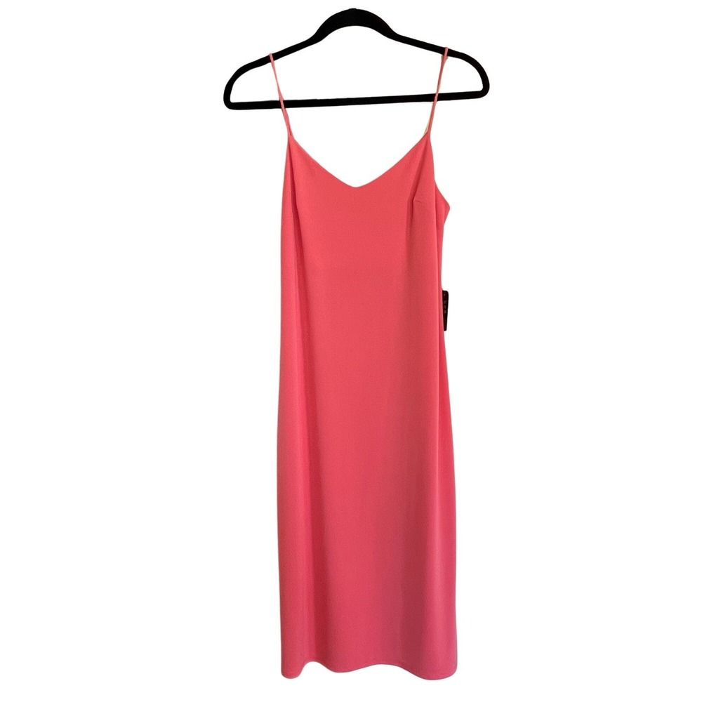 NWT Slip Dress Midi‎ By Express Coral V Neck Spaghetti Straps Size Small